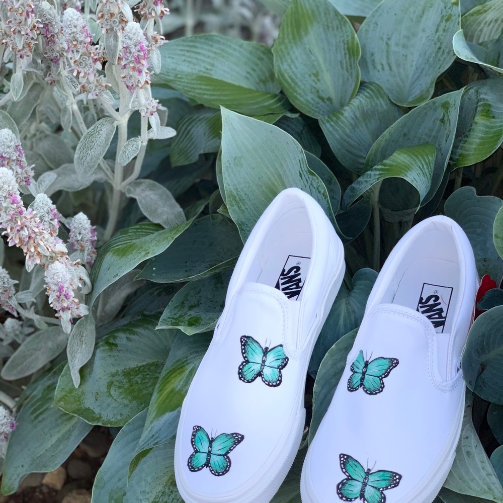 Butterfly handpainted vans